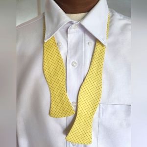 Yellow Polkadot Cloth Bow Tie